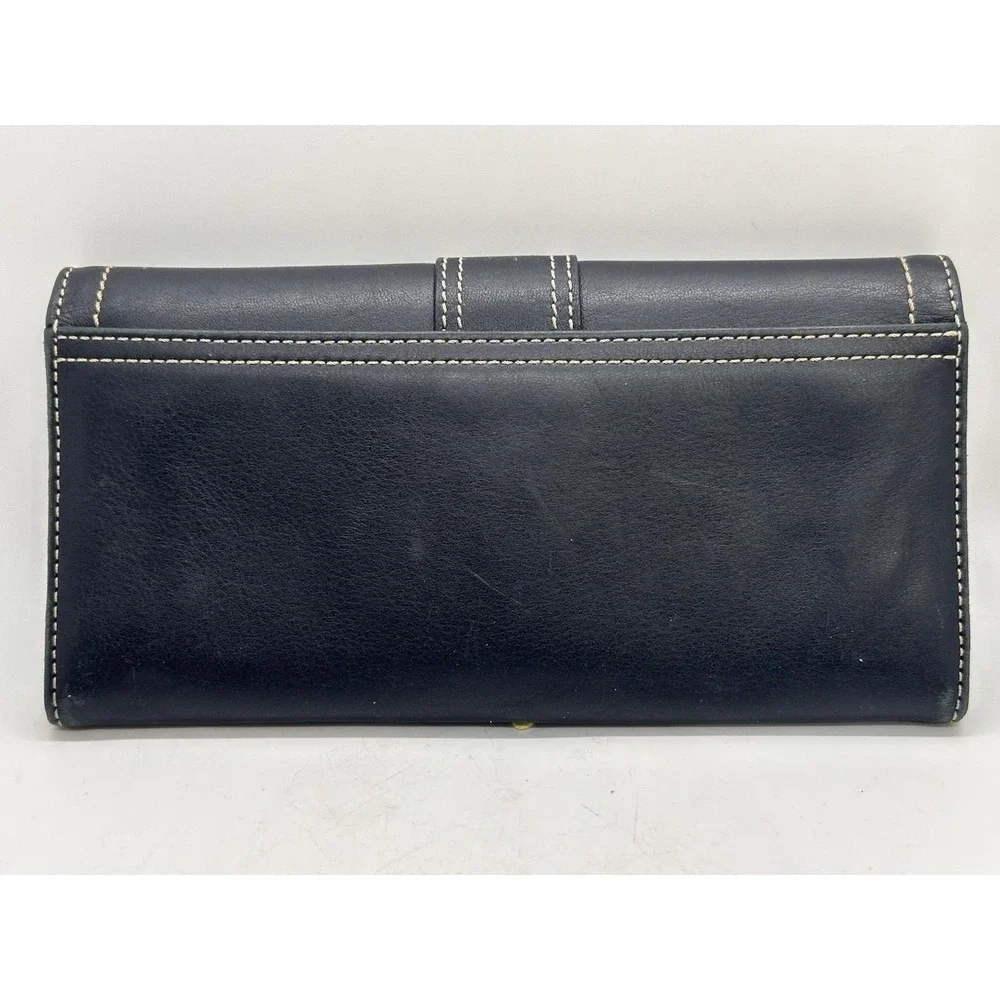 COACH Soho Hampton Black Leather Large Buckle Wallet Buckle